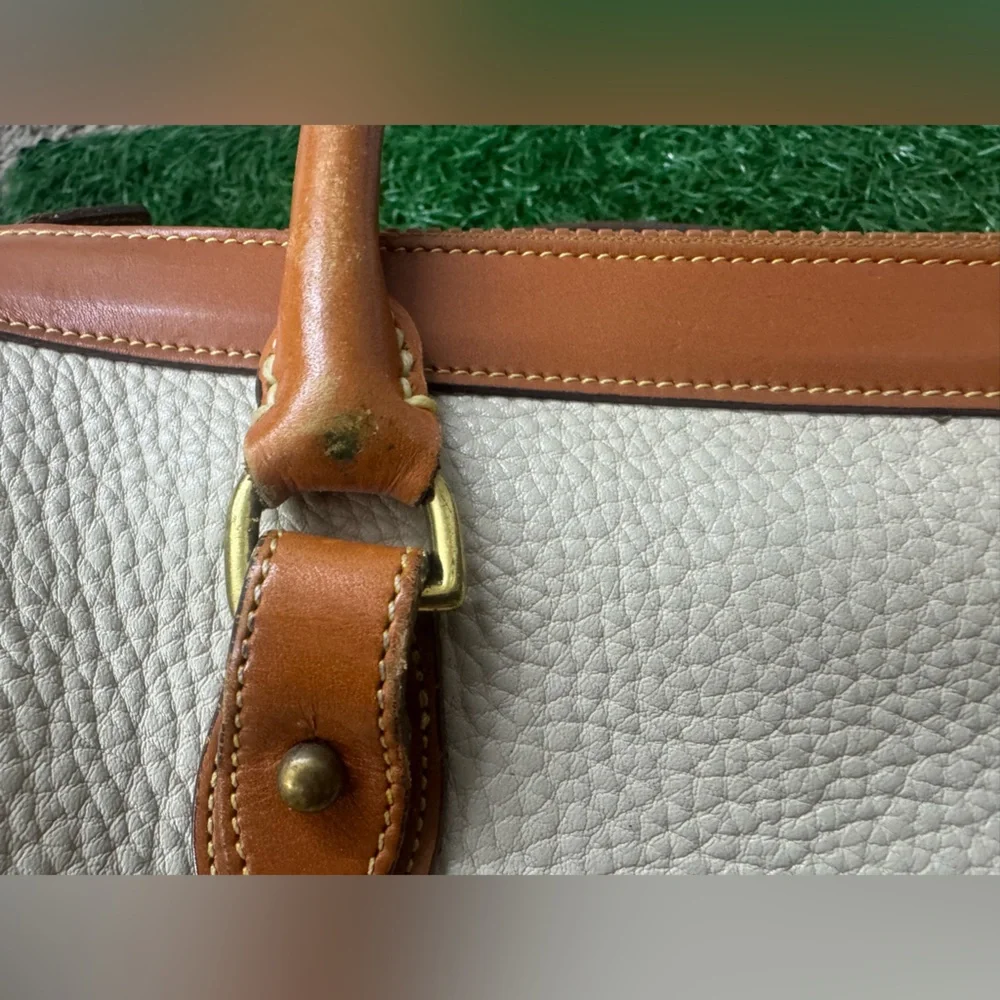 Dooney & Bourke Tan and‎ Cream Leather Satchel